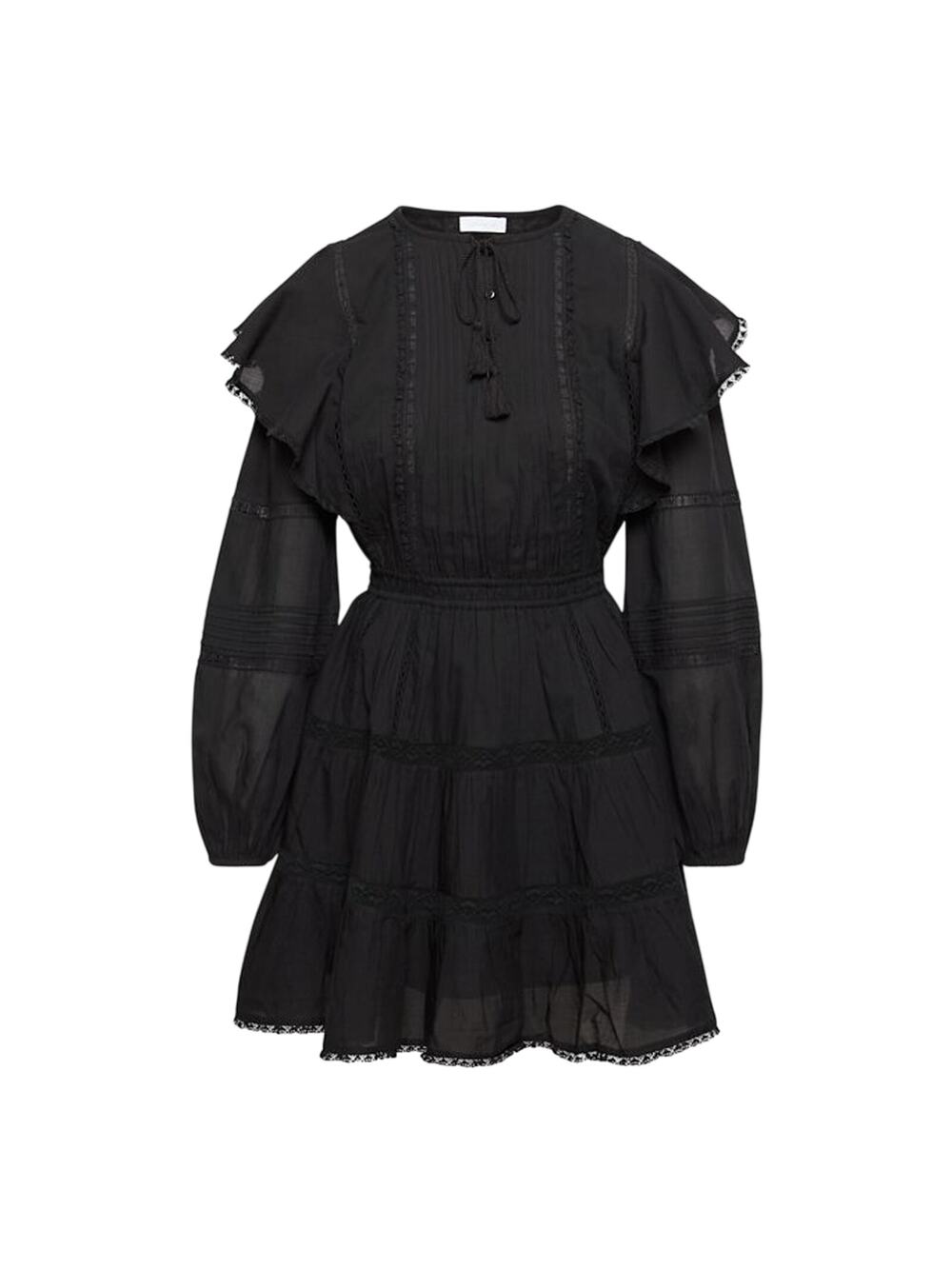 Little Moon Ruffled Black Monaco Dress Size S
